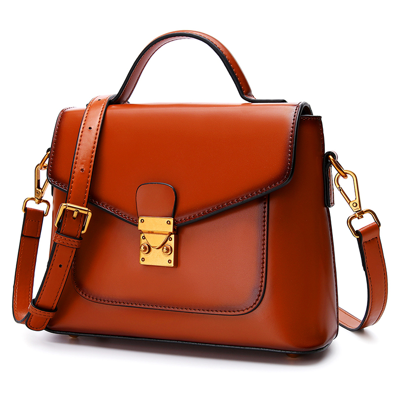 Elegant square leather bag - handcee